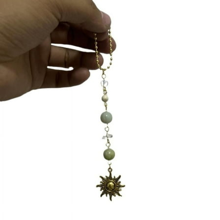 Car Charm Sun Beaded Hanging Ornament for Rear View Mirror Aesthetic Car Interior Decoration 1 Piece
