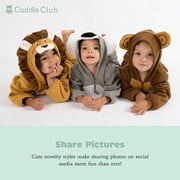 Cuddle Club One Piece Romper Hooded Fleece Onesie Jumper for Baby, Monkey Brown/Tan 12-18 Mos