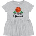 thumbnail image 3 of Inktastic Basketball My Daddy is the Coach Girls Baby Dress, 3 of 5