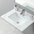 thumbnail image 6 of Leavader 31 Inches Luxurious Carrara White and Gold Sintered Stone Bathroom Vanity Top with Ceramic Basin and Backsplash - Single Faucet Hole, Cabinet Not Included, 6 of 9