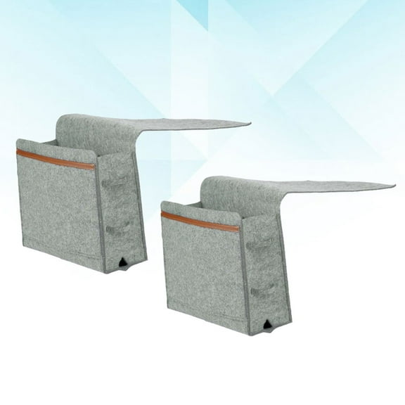 OUNONA 1pc Housedhold Sofa Bedside Felt Hanging Bag Storage Pouch Oragnizer  Bedside Storage Holder for Home (Light Grey)
