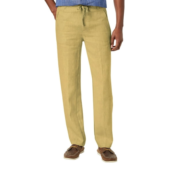 Ma Croix Ma Croix Mens Premium Soft Linen Pants Wrinkle Resistant