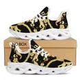 thumbnail image 1 of Zapatillas de deporte de malla de punto para mujer, zapatos de lujo europeos con estampado floral dorado, cómodos para caminar en pareja, 1 of 6