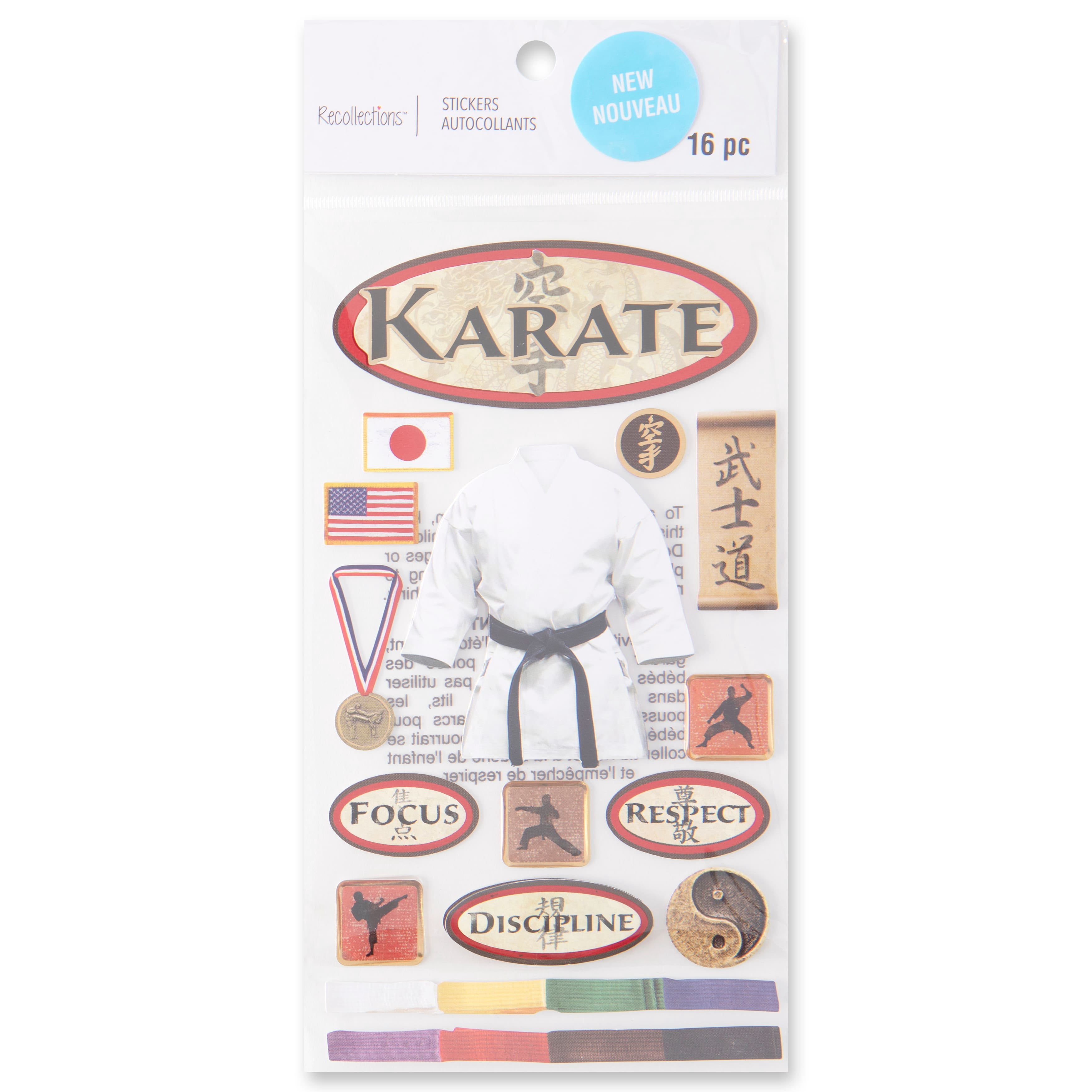 Recollections Karate Stickers, 12 Pack