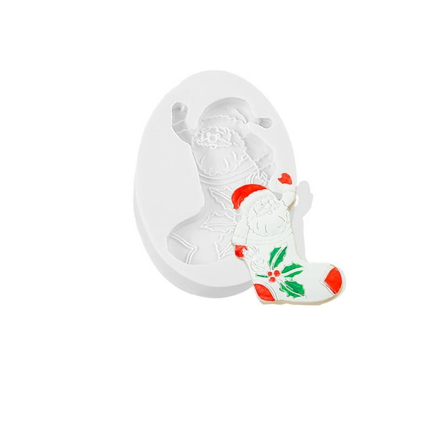 Advancent Moldes para galletas Molde en relieve Decoración Fondant Fundición Die Aniversario Herramientas y accesorios para hornear calcetines de navidad 03 Advancent HA061362-10B