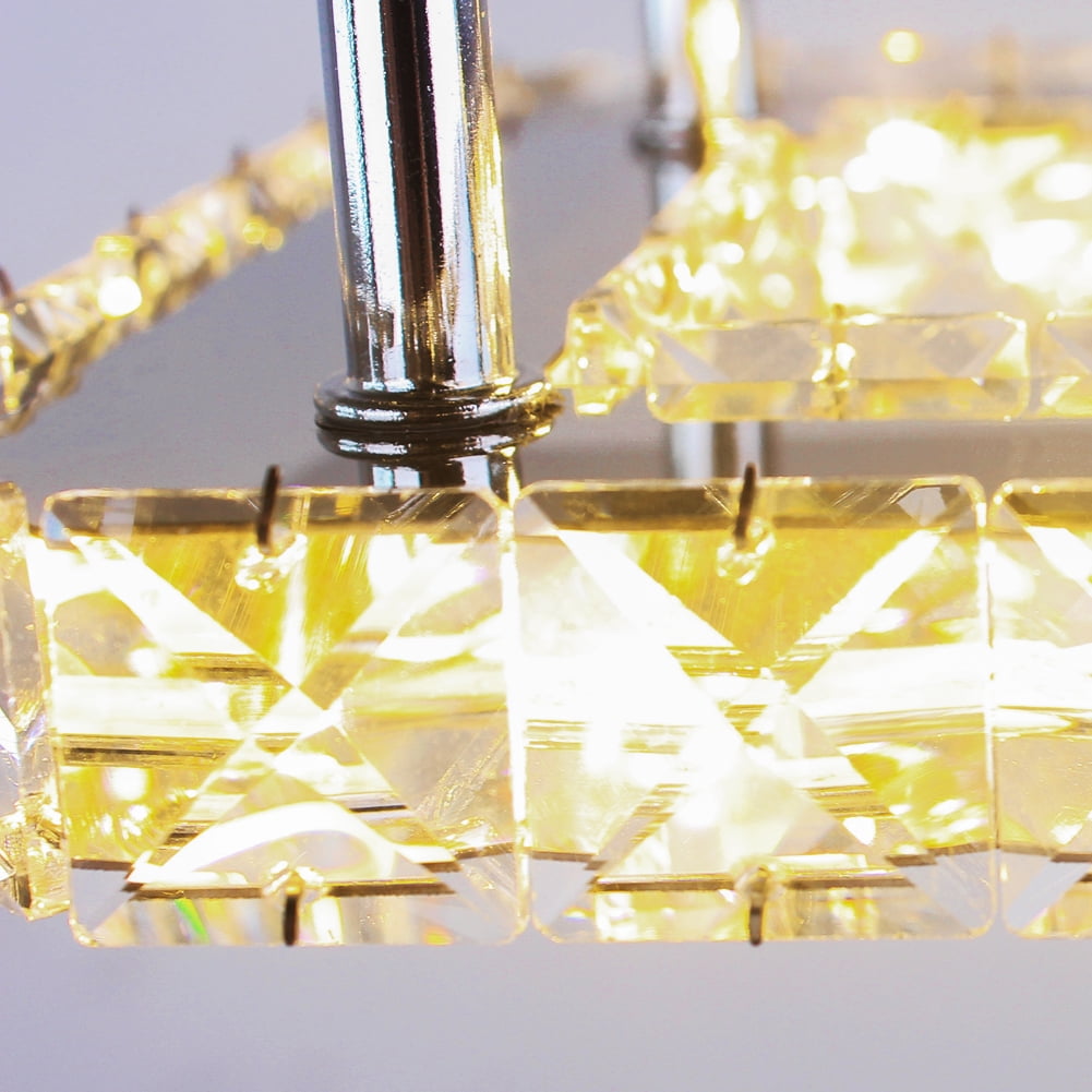 LED Ceiling Light Square Chandelier Crystal Pendant Lamp Modern Lighting Fixture