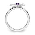 thumbnail image 2 of Sterling Silver Stackable Expressions Polished Amethyst Flower Ring - Size 10, 2 of 3