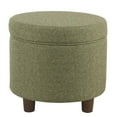thumbnail image 1 of Homepop Décoration Intérieure / Pouf Rond Rembourré avec Rangement / Pouf avec Rangement pour Salon et Chambre, Tweed Vert, 1 of 2