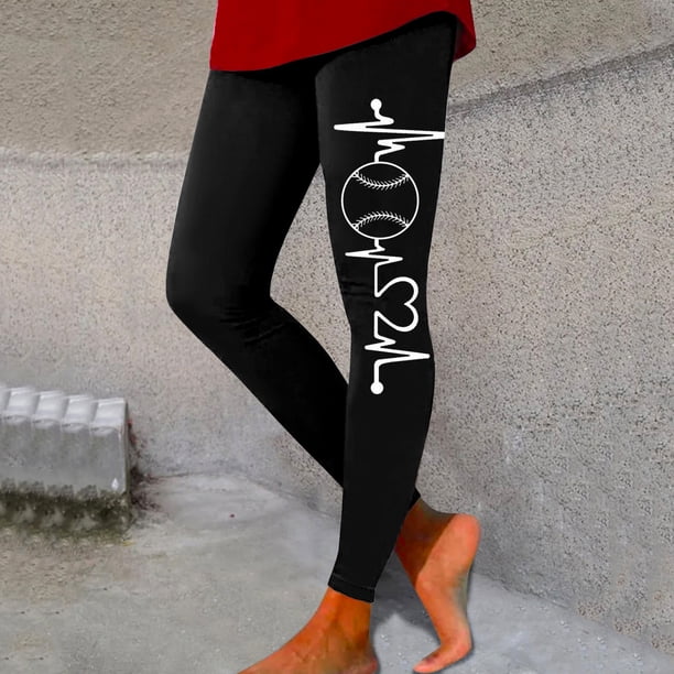 MKLEKYY Leggings estampados para mujer, leggings deportivos de yoga de control, leggings de cintura alta 4233