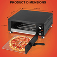 thumbnail image 2 of Electric Pizza Oven Countertop, 12" to 16" Single or Double Deck Commercial Pizza Maker – Stainless Steel with Removable Tray or Pizza Stone – 1100W / 1800W / 3600W, 110V, 2 of 7