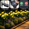 thumbnail image 4 of Rirool Solar Camellia Flower Garden Stake Lights, 7 Heads Outdoor Solar Lights Waterproof, Warm White Decorative Lights for Yard Lawn Patio Pathway, Yellow 2 Pack, 4 of 8