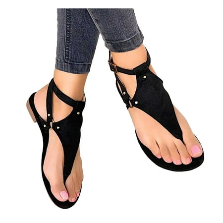 

Summer Sandal Women s Plus Size Casual Thong Sandals Buckle Ankle Strap Outdoor Flatform Beach Sandals Slides