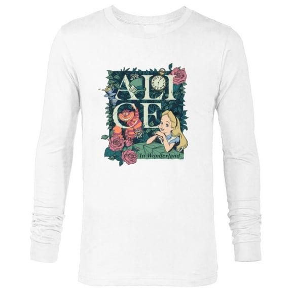 Disney Alice in Wonderland Modern Storybook - Long Sleeve T-Shirt for Men - Customized-White