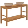 thumbnail image 3 of vidaXL Bathroom Vanity Cabinet Solid Teak with Sinks Marble Cream, 3 of 5