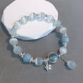 thumbnail image 4 of Positive Energy Gray Moonstone Five-Pointed Star Crystal Bracelet, Healing Spiritual Jewelry with Star Charm for Meditation Yoga, Adjustable String Bracelet for Women Men (1PC), 4 of 7