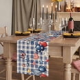thumbnail image 2 of Table Runners 90 Inches Long Dress Scarves, Independence Day Farmhouse Coffee/Dining/Kitchen Table Runner for Living Room, Flag Balloons Butterflies Blue Plaid 13x90 Inch, 2 of 9