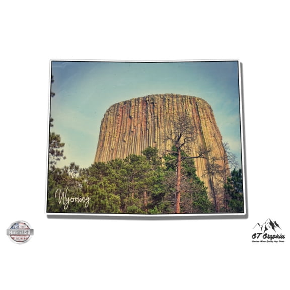 Wyoming Devils Tower - 12" Vinyl Sticker Waterproof Decal