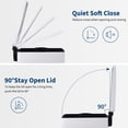 thumbnail image 3 of PYY Slim Stainless Steel Kitchen Trash Can - 12 Gallon Step-On Pedal with Soft Close Lid - Removable Inner Bucket - Narrow Space-Saving Design for Home, Office, Bathroom - 45L White 51.5x25.4x63.3cm, 3 of 7