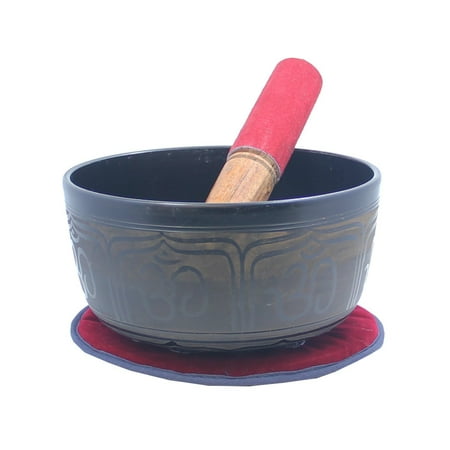 8.5 Inch Large Bowl - Large Yoga Meditation 6 Inches OM Peace Singing Bowl Pad Mallet Gift Set