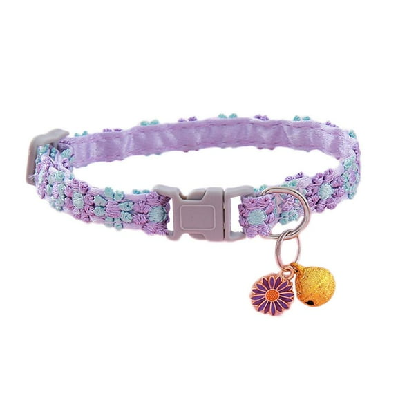 Colorful Flower Collar for Cat Bell Collar Decorative Dog Collar Adjustable V7 L4P9