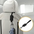 thumbnail image 3 of Unique Bargains 1 Pcs Universal Car Seat Headrest Hook for Most Car, SUV, Truck Car Seat Back Organizer Hooks Sturdy Faux Leather Metal Black 11.02"x1.85", 3 of 7
