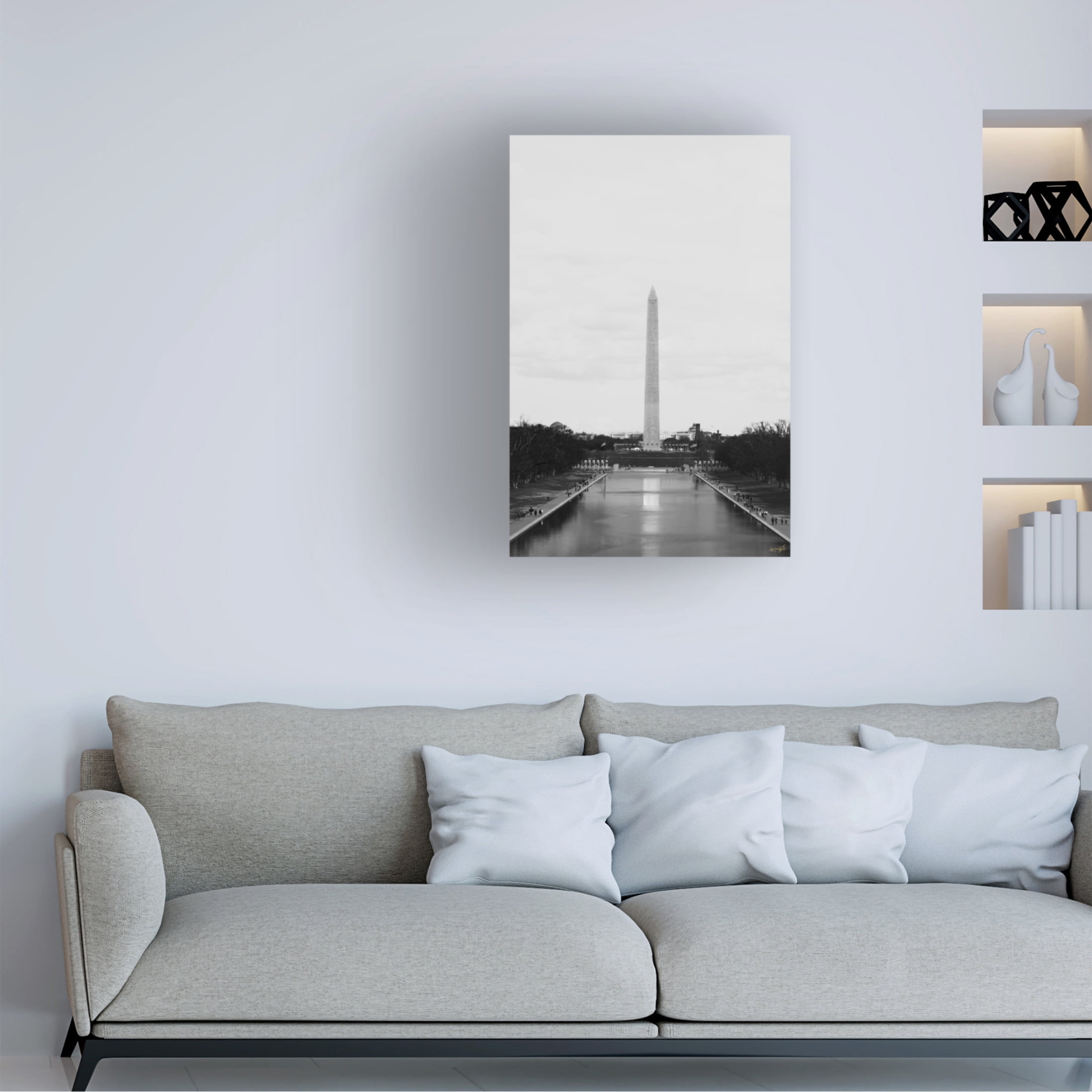 Canvas Wall Art - Life BeautifuLEE 'Washington DC Reflection' Wall Art for Living Room, Bedroom, or Office Décor by Trademark Fine Art - 22 x 32 Inches