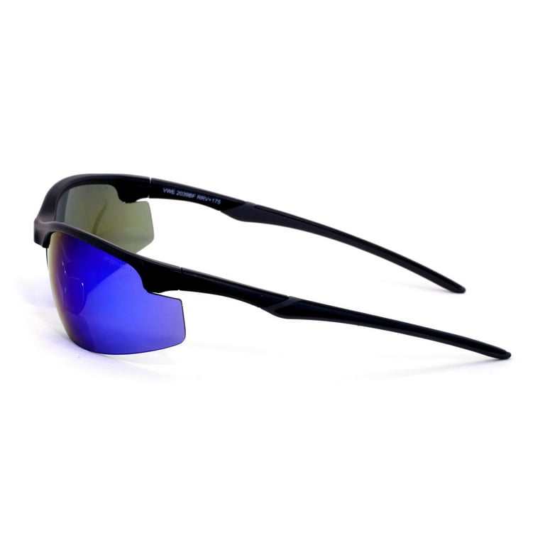 V.W.E. Bifocal Sport Safety Sunglasses, Blue Mirror Tint, Impact