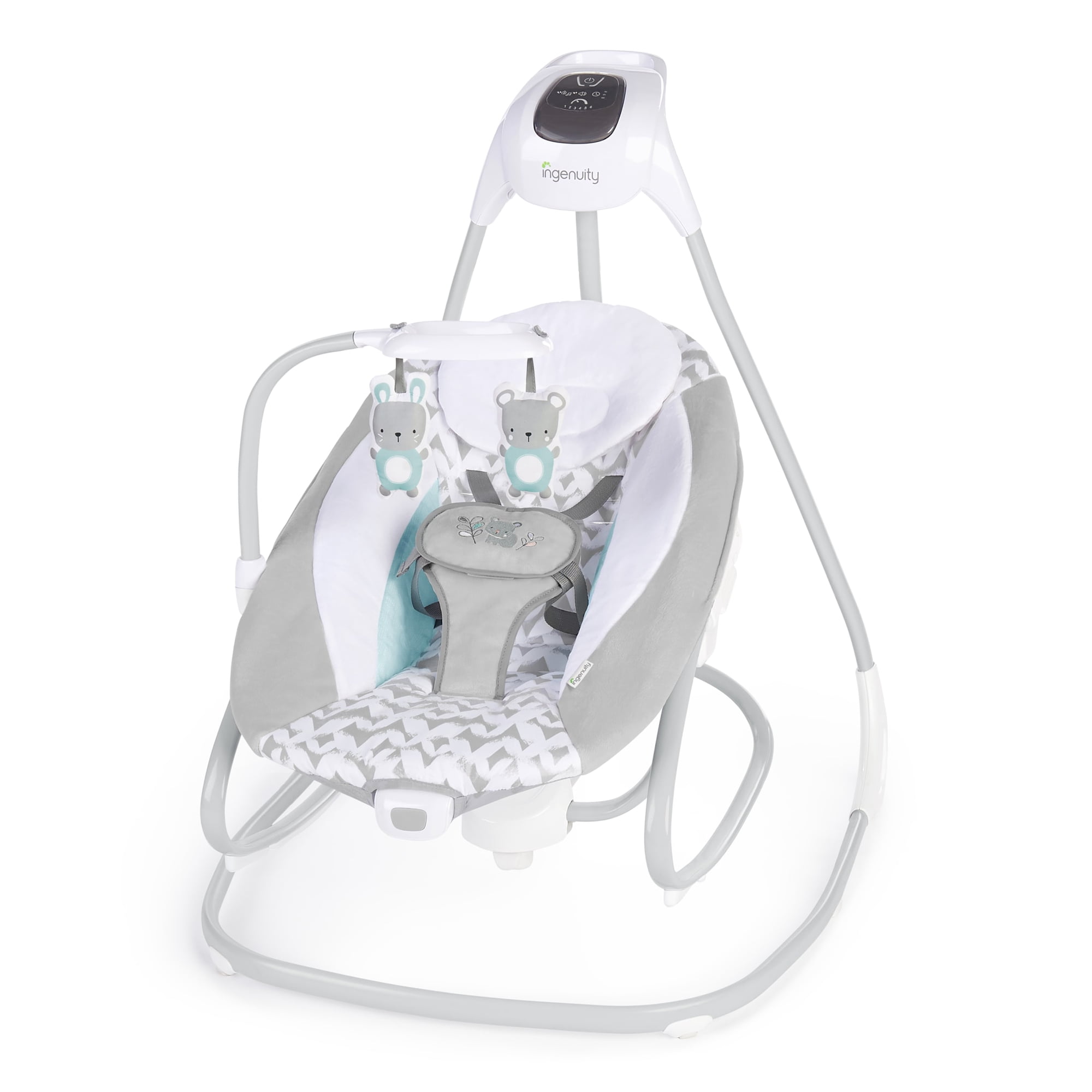 Ingenuity SimpleComfort 2-in-1 Vibrating Lightweight Baby Swing and Rocker Raylan, Gray