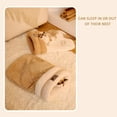 thumbnail image 3 of Cozypets Nest for Cats and Dogs, 360 °Semi-Enclosed Design Sleeping Bag, Wrap Soft Plush Cat Sack, Keep Warm, Comfortable Cozy Pet Nest for Cats (Gray,Medium), 3 of 8