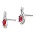 thumbnail image 2 of Real 14kt White Gold Ruby and Diamond Post Earrings; for Adults and Teens; for Women and Men, 2 of 3