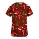 thumbnail image 5 of Pntutb Moda para mujer Camisetas de manga corta con cuello en V Uniforme de trabajo Estampado de Navidad con tops de blusa de bolsillo Pntutb Pntutb-5669, 5 of 5
