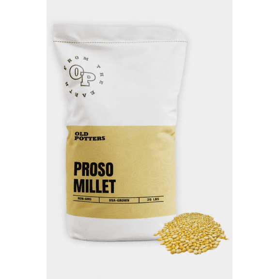 Old Potters Wildlife White Millet Attracts Birds and Wildlife – Non-GMO, Gluten-Free, Nutrient-Rich Bird Seed Mix 25 LBS