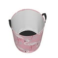 thumbnail image 3 of Fotbe Pink Flamingo Laundry Basket with Handles, Waterproof Large Laundry Hamper, Wash Bag for Corner Dorm, Rolling Laundry Basket with Handles-Small, 3 of 8