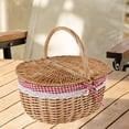 thumbnail image 1 of Cesta de mimbre para Picnic, cesta de almacenamiento de ratán con tapa y asa, cesta de almacenamiento, cesta de almacenamiento de mimbre para fiestas Pequeño, 1 of 8