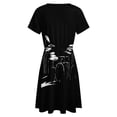 thumbnail image 5 of Drum Kit Black And White Dress Fashion Beach Short Sleeve Dresses Female Party Printed Sundress, 5 of 7