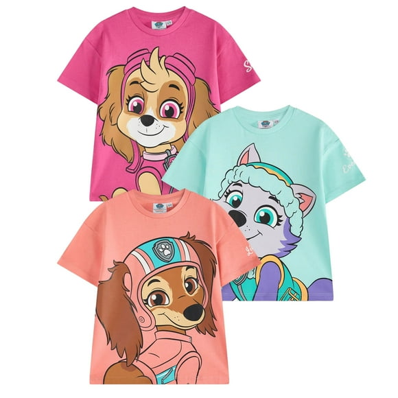 Paw Patrol Girls Character Short-Sleeved T-Shirt (Pack of 3)