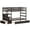 Espresso, variant on Costway Twin Over Twin Bunk Bed with Trundle Stairway and Storage Shelf Drawer Espresso