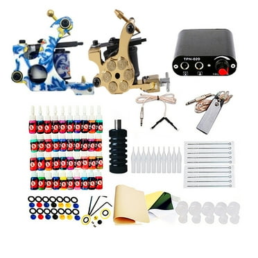 Pro Tattoos Machine Set rotary Tattoos Pen Power Supply 10 Inks 10Pcs Needles Complete Kits