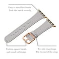 thumbnail image 2 of WFEAGL Genuine Leather iwatch Band for iWatch Series 42mm 44mm 45mm Light gray/Gold, 2 of 10