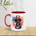 thumbnail image 2 of Patriotic Doberman Pinscher Celebrates 4th of July 11oz Accent Two-tone Mug Doberman Dog Lover Gifts Coffee Tea Cup - 02009, 2 of 5