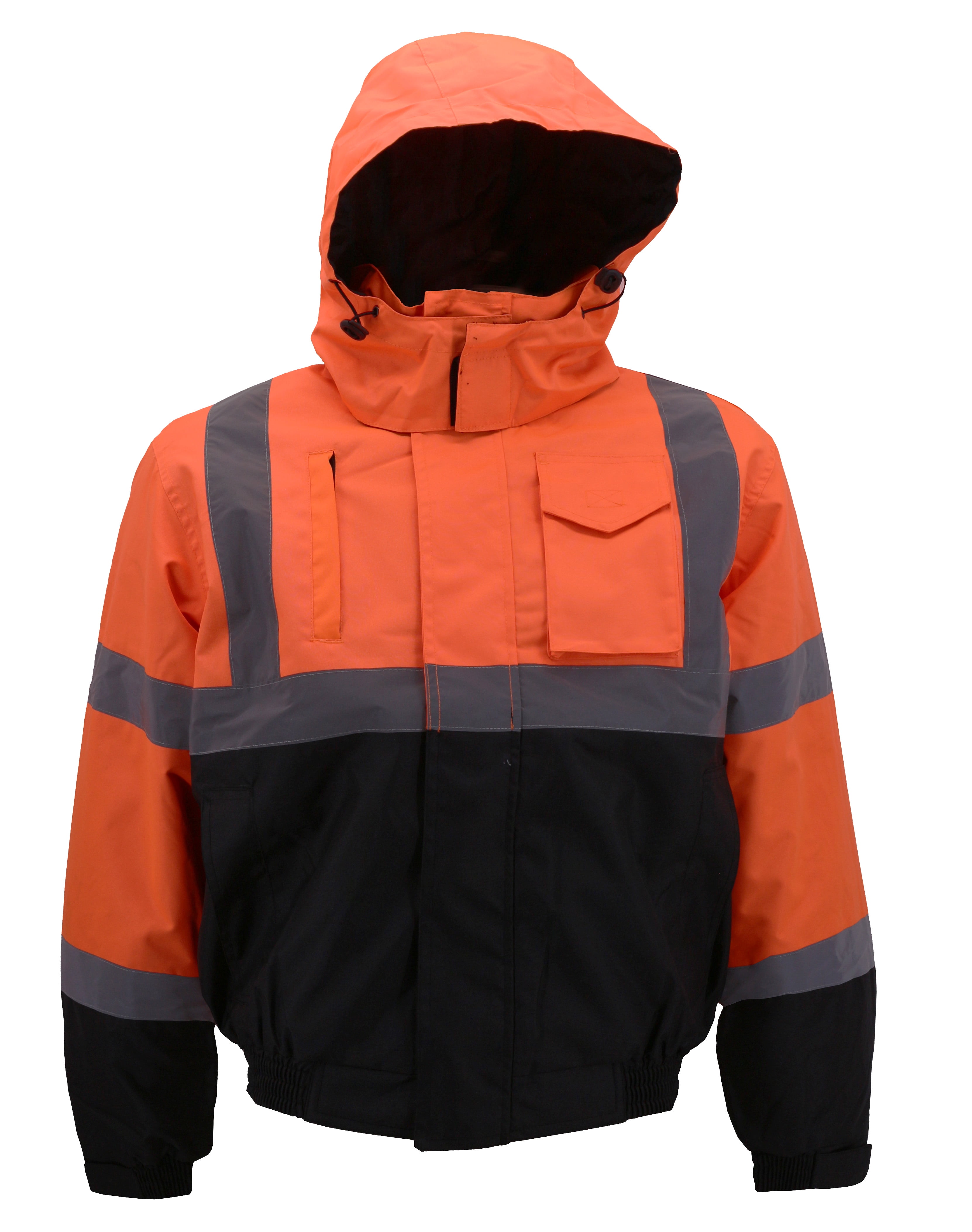 Men s Class 3 Safety High Visibility Water Resistant Reflective Neon Work Jacket M9099 Neon Orange XL Walmart