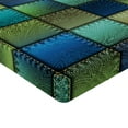 thumbnail image 2 of Ambesonne Colorful Fitted Sheet, Modern Geometric Bohem, Twin Size, Blue Green, 2 of 3