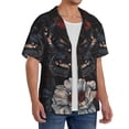 thumbnail image 2 of Kdxio Men's Hawaiian Shirt for Men Short Sleeve Shirt Midnight Butterfly Floral Dream Summer Casual Holiday Beach Button Down T-Shirts, 2 of 5