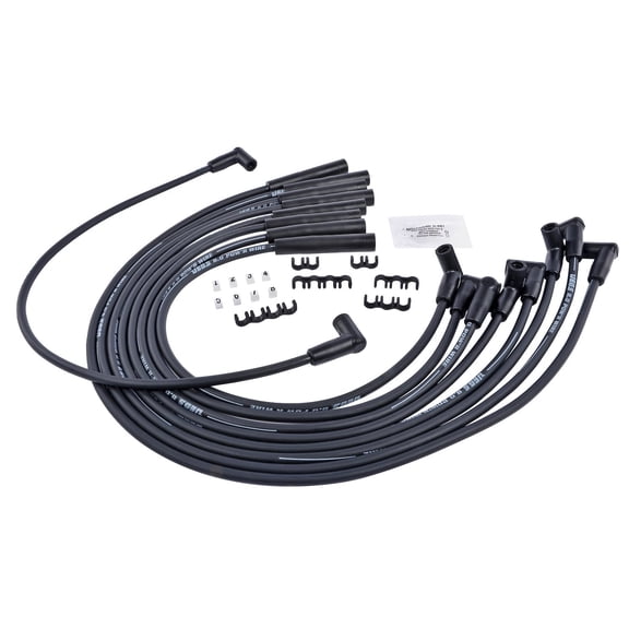 JEGS 8.0mm Black Pow'r Wires Ford 351W, 351C, 390/429/460 with HEI Cap