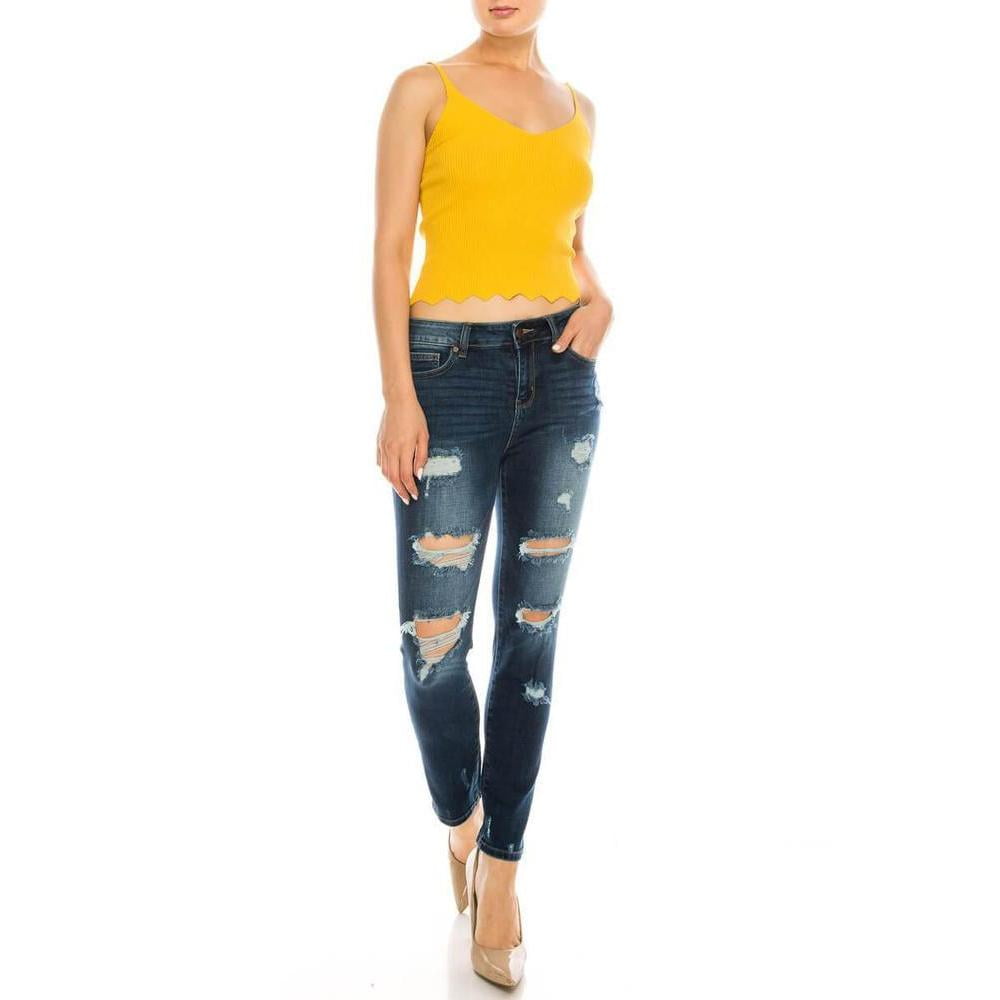 straight cut ankle jeans