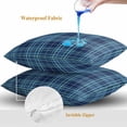 thumbnail image 4 of Throw Pillow Covers 24x24 Inch Set of 2, Buffalo Plaid Waterproof Outdoor Pillow Covers, Midnight Blue Indigo Farmhouse Gingham Striped Decorative Cushion Pillowcases for Patio Garden Couch Bed, 4 of 9