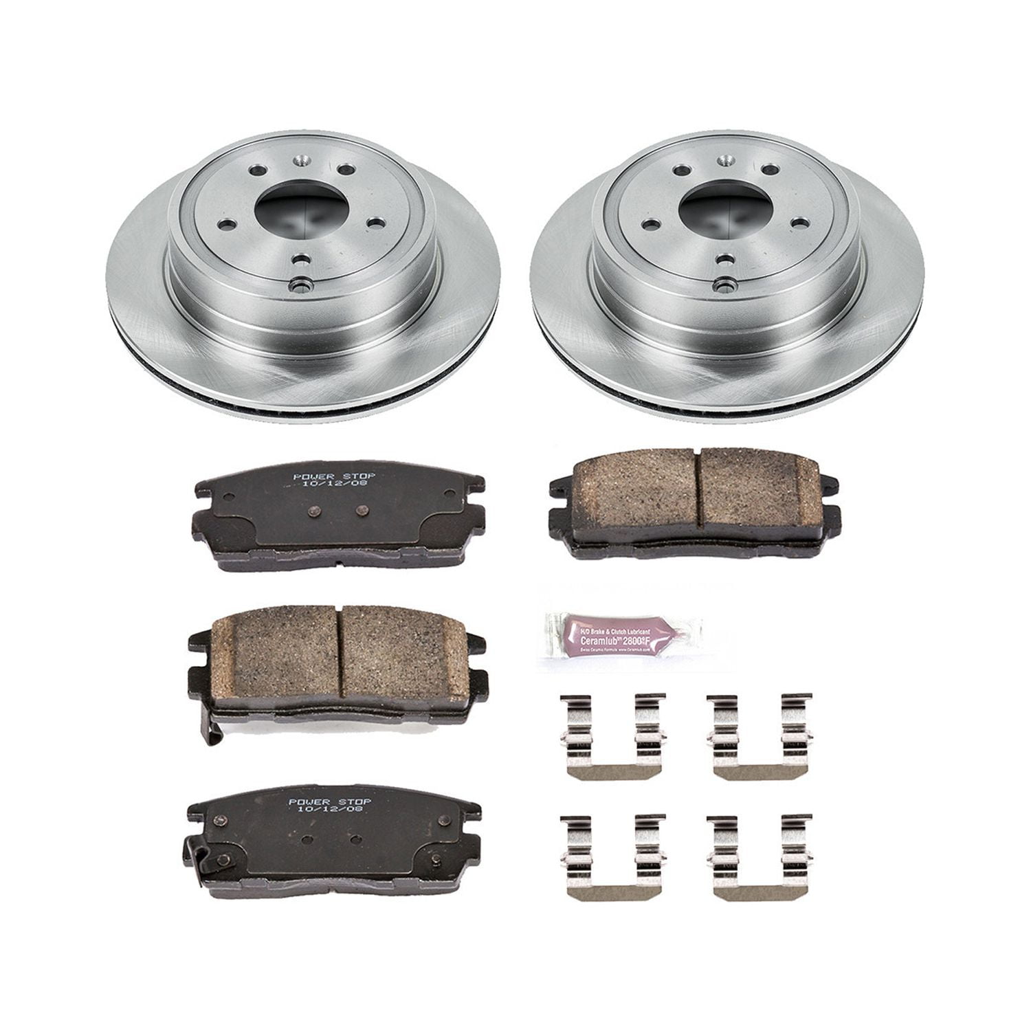 Power Stop Rear Stock Replacement Brake Pad and Rotor Kit KOE2092