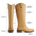thumbnail image 3 of Riding Boots For Women Round Toe Chunky Heel Knee High Boots Vintage Metal Hardware Tall Booties Pull on 2064 Fall Winter, 3 of 6