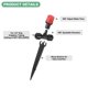 thumbnail image 2 of Uxcell 24-Pack Emisores de Riego por Goteo, Flujo de Agua Ajustable de 360 Grados 8 Agujeros para Tubos de 1/4" [Rojo, Goteo], 2 of 6