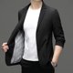 thumbnail image 5 of Traje de ocio para hombre, primavera y verano, sin planchado, informal, de negocios, coreano, abrigo para jóvenes de mediana edad, drapeado, genuino, parte superior fina, 5 of 5